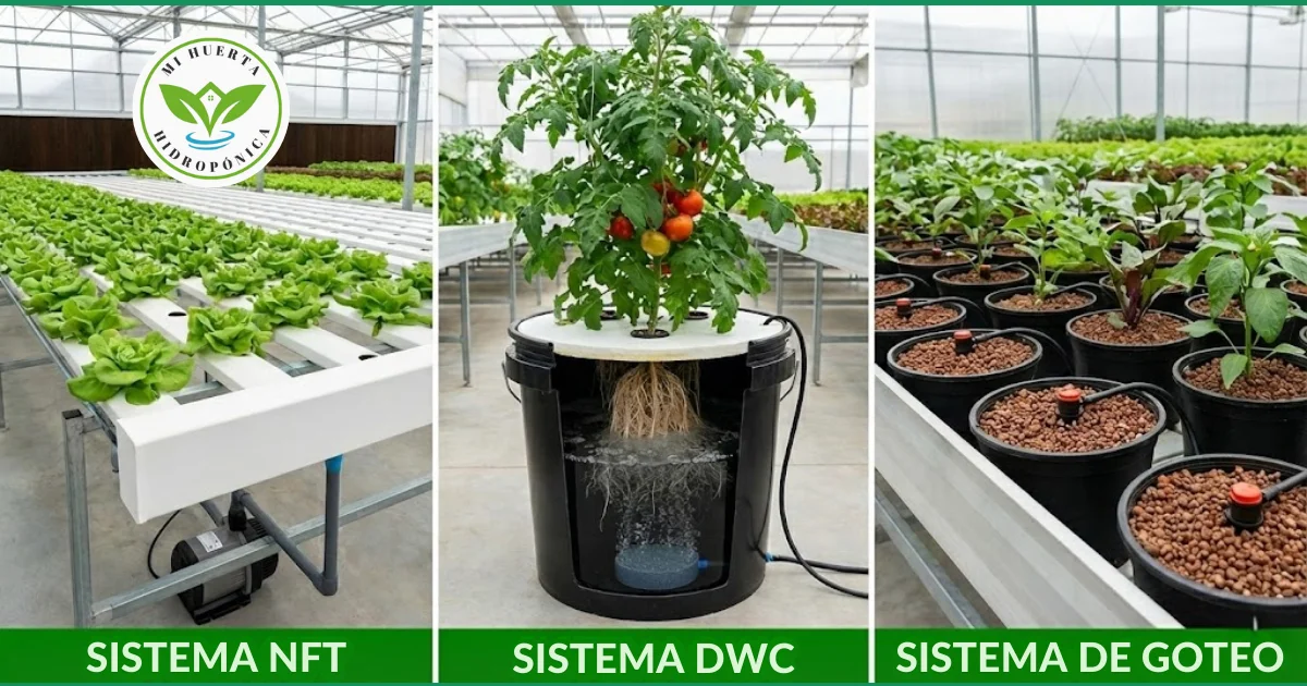Análisis Comparativo de Sistemas Hidropónicos: NFT vs. DWC vs. Goteo