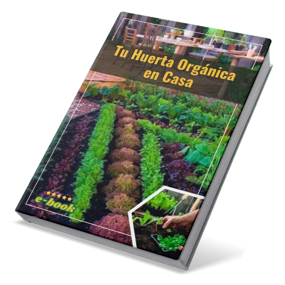Mockup del Ebook 'Tu Huerta Orgánica en Casa'.