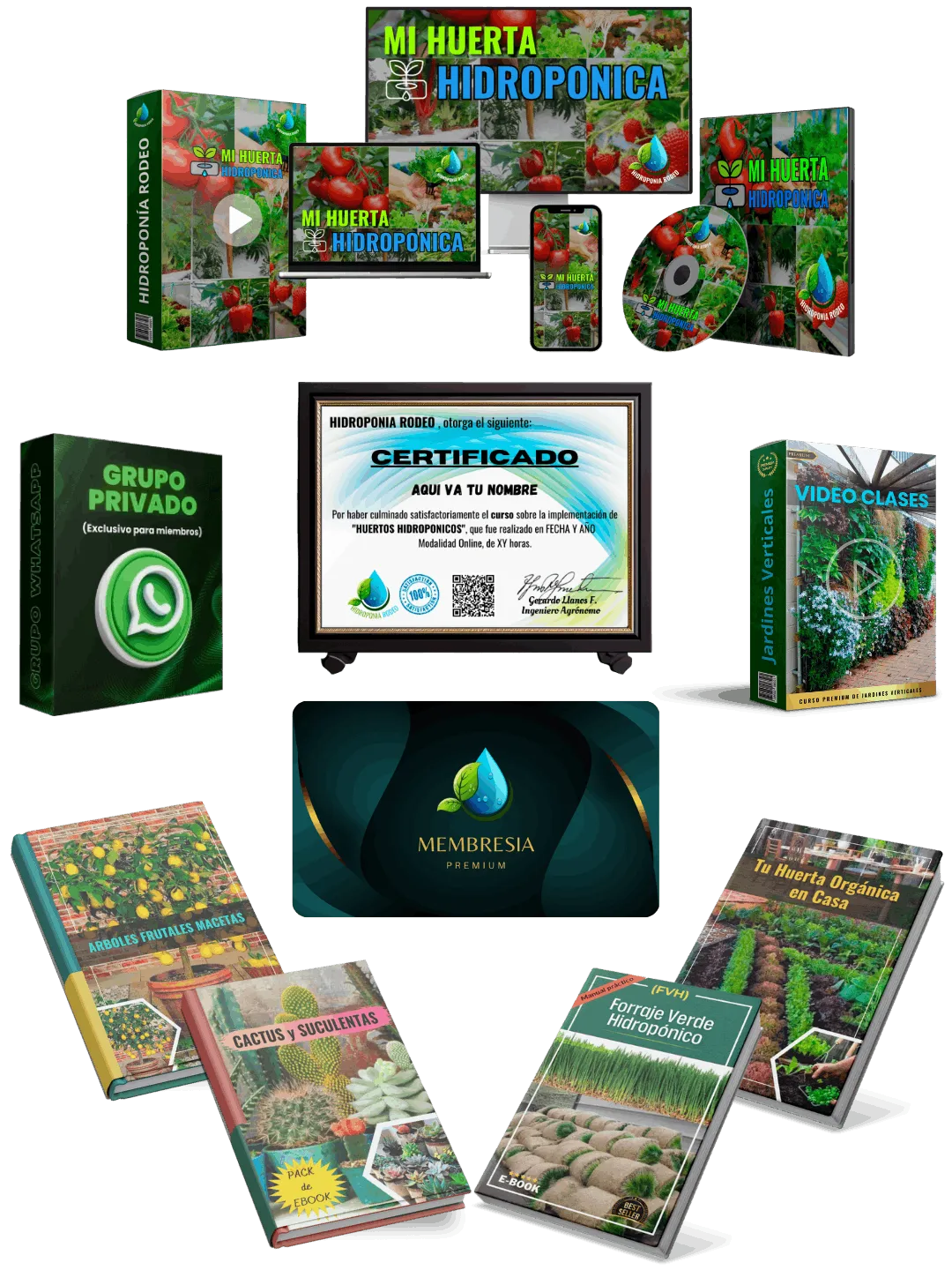 Libro digital y materiales del Método Completo de Hidroponía